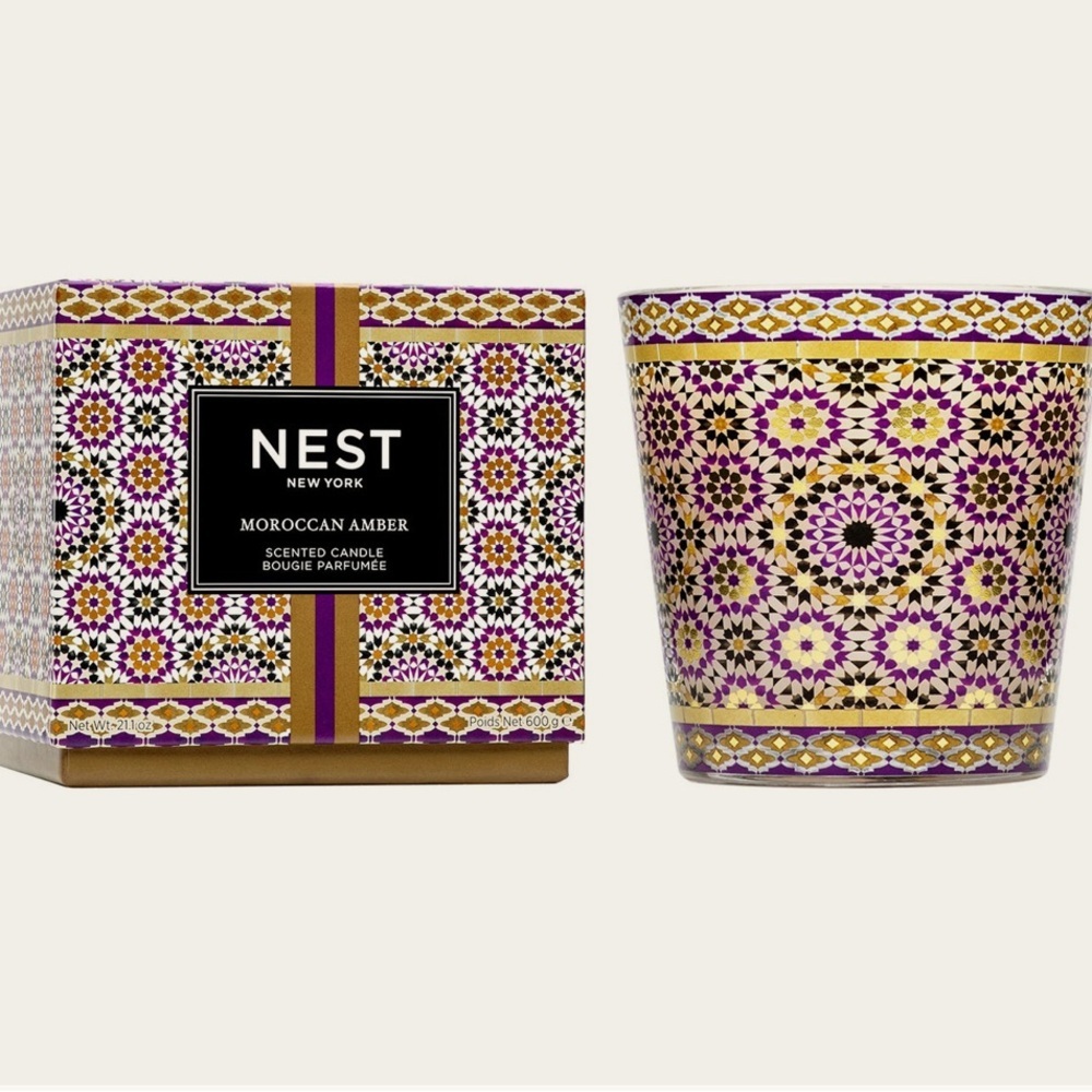 NEST Moroccan Amber Scented Candle  - brand new - 3 wick